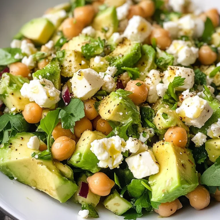 Chickpea Feta Avocado Salad