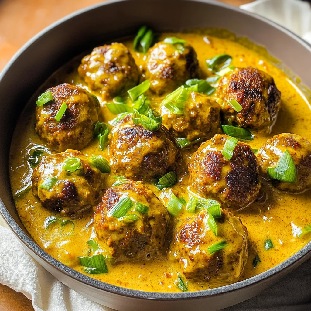 Jerk Meatballs In Coconut Curry Sauce