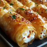 Oven-Fried Feta Rolls with Chili Honey
