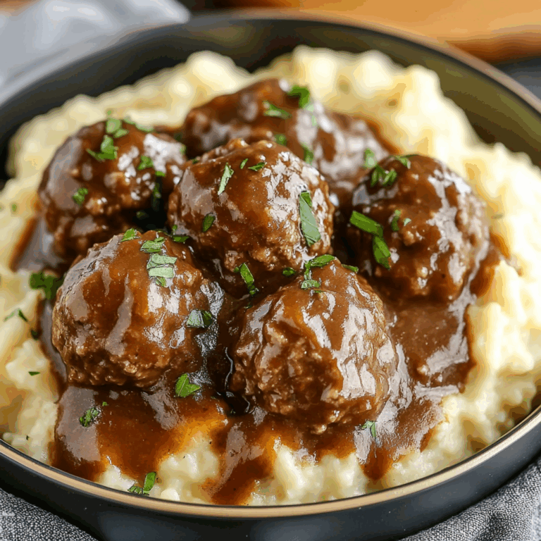 Tasty Slow Cooker Salisbury Steak Meatballs Recipe