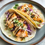 Air Fryer Salmon Tacos with Slaw