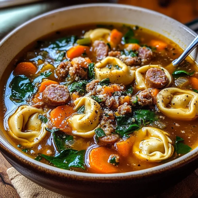 Autumn Tortellini Soup with Sausage