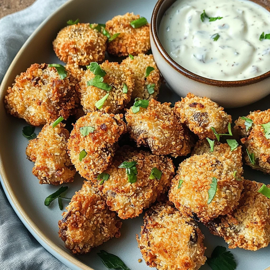 Crispy Fried Mushrooms with Cool Ranch Dip