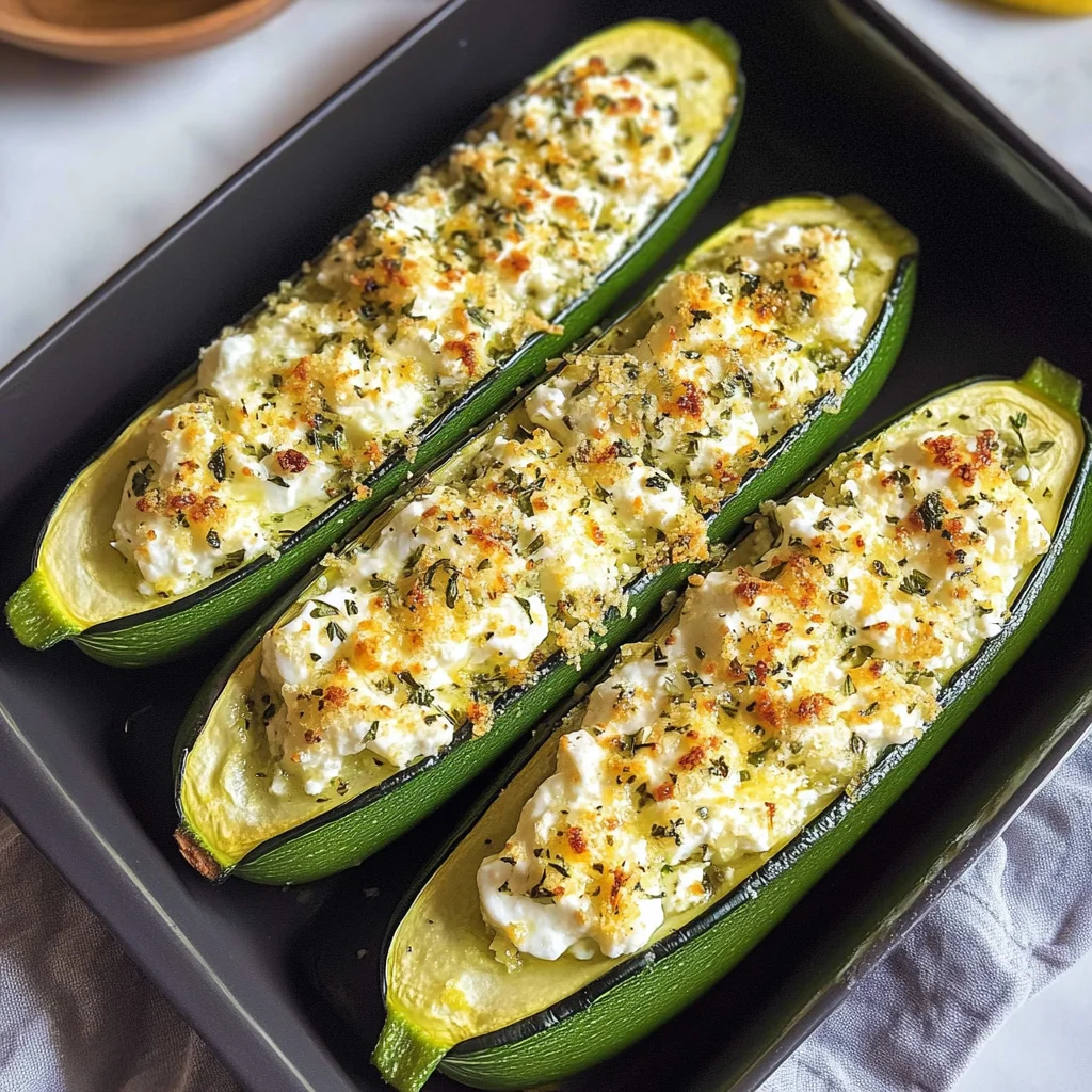 Feta Cheese Stuffed Zucchini