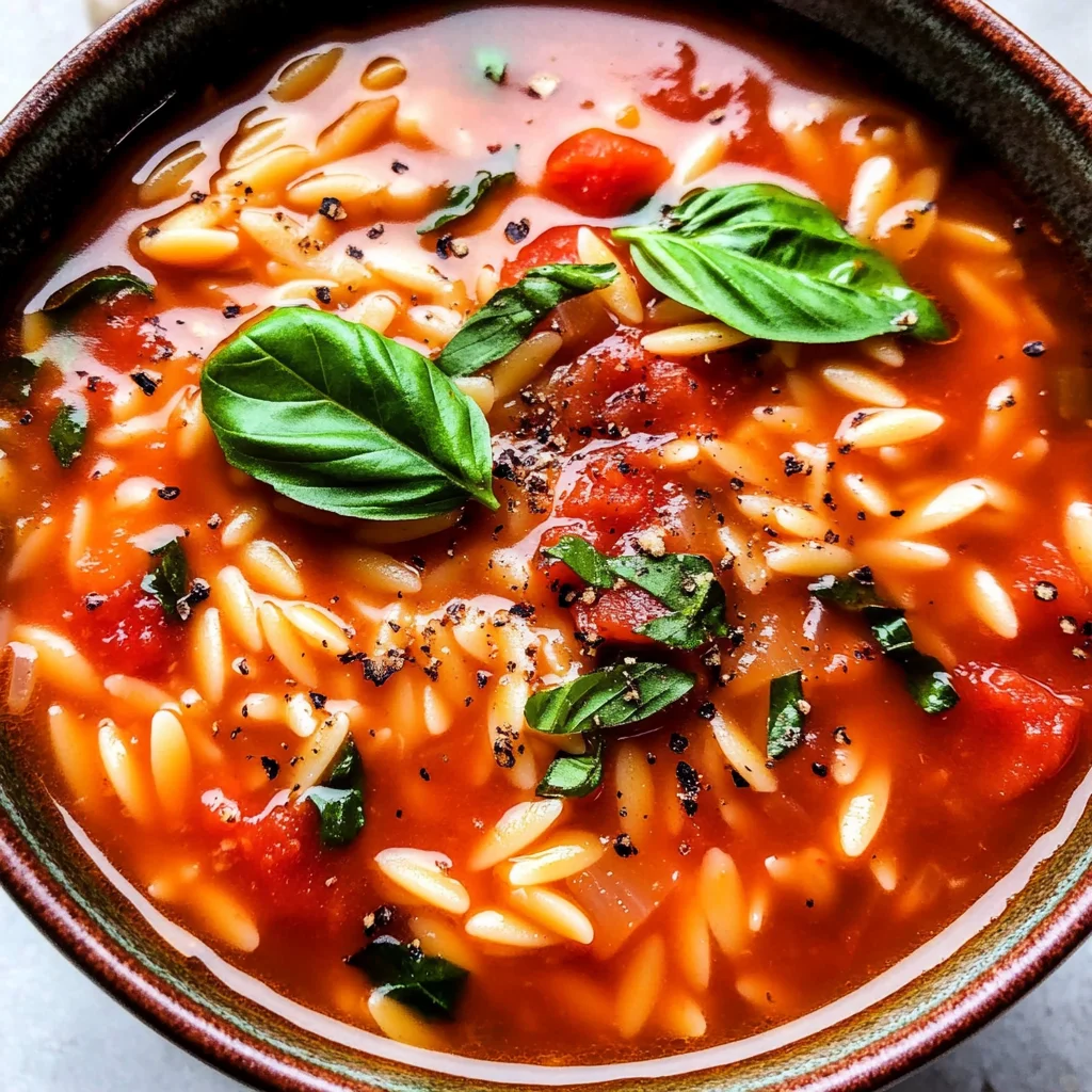 Hearty Tomato Orzo Soup