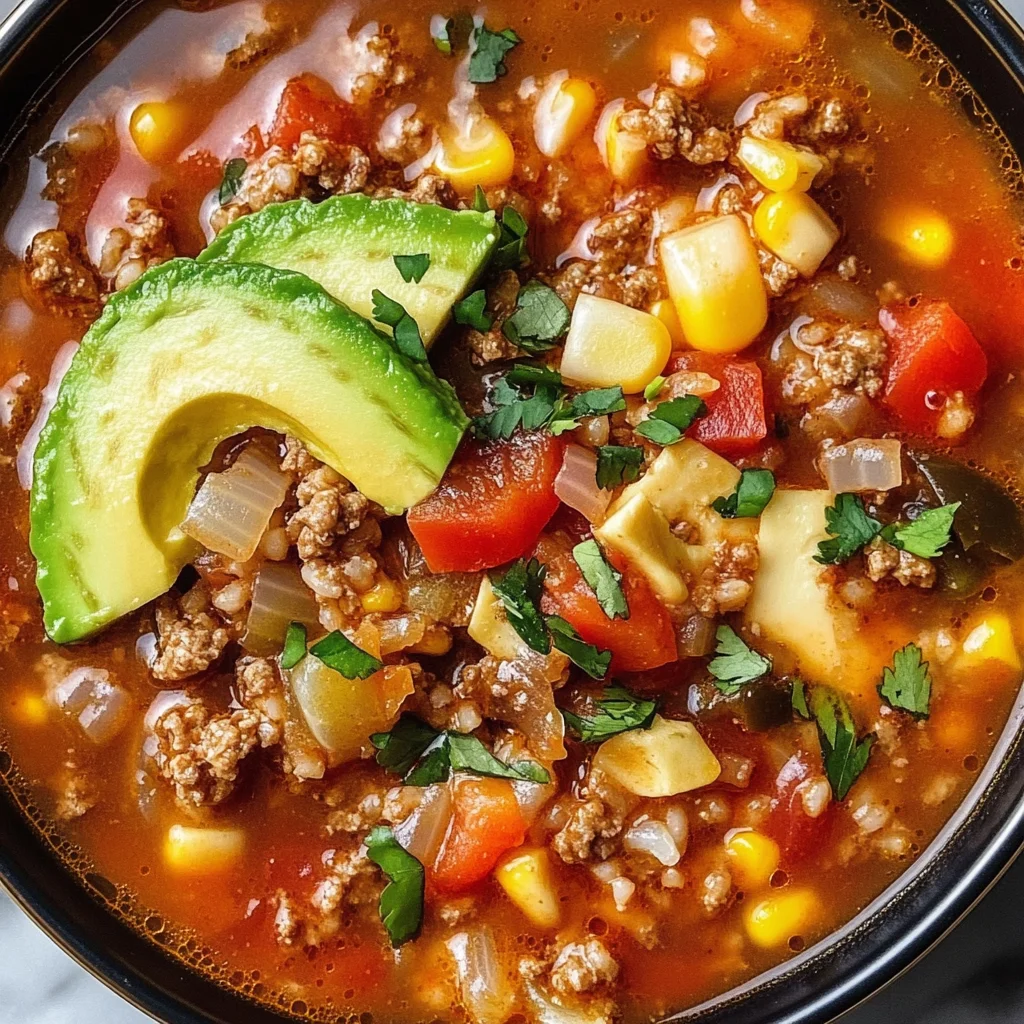 Mexican Beef and Rice Soup