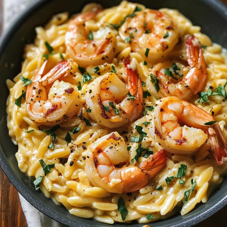One Pan Parmesan Orzo with Shrimp