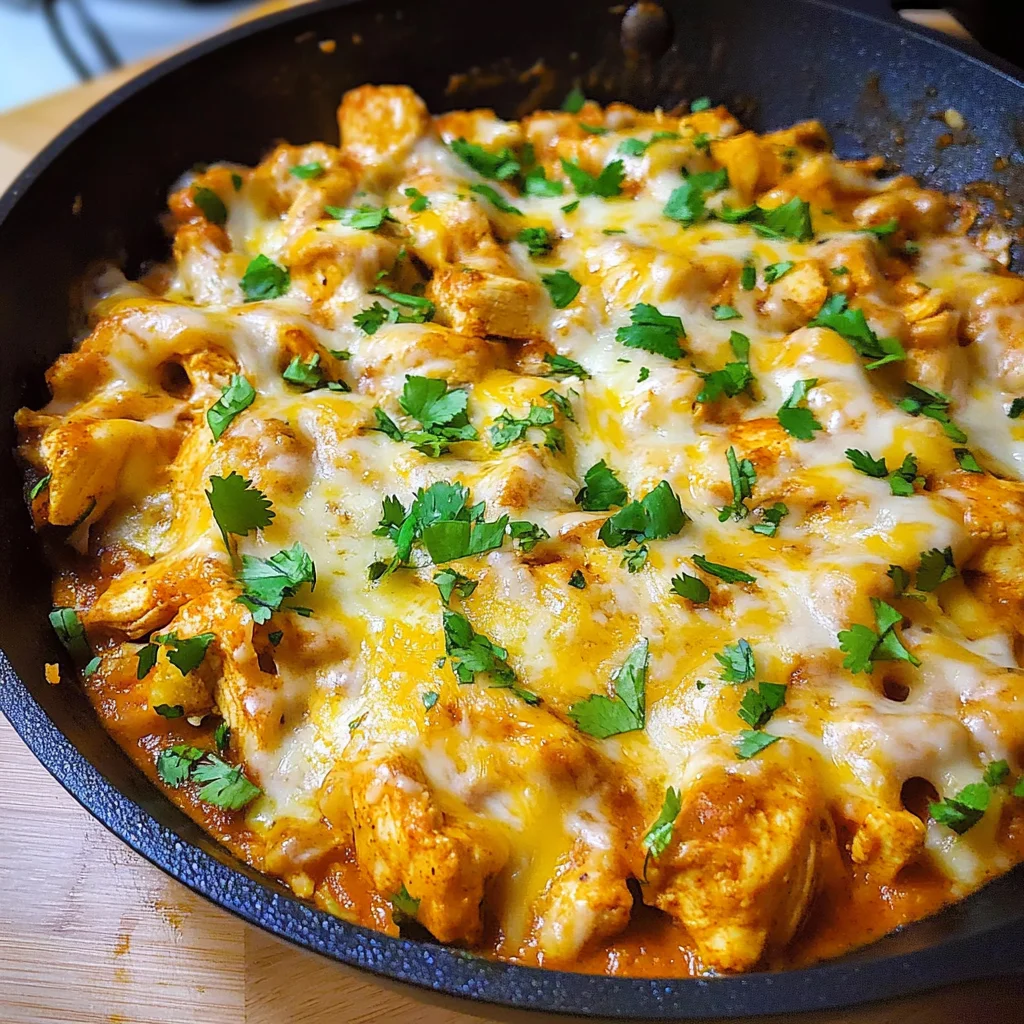 One Pot Low Carb Chicken Enchilada Skillet