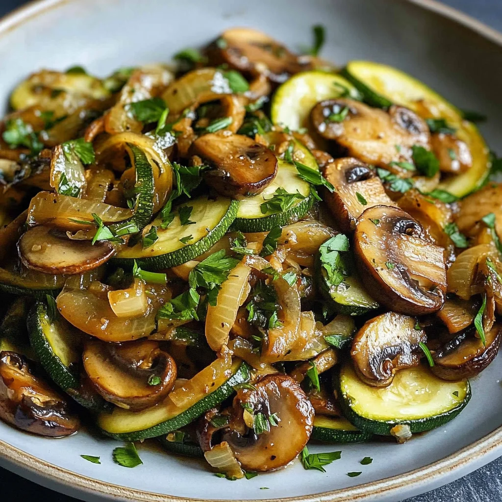 Sauteed Zucchini Mushrooms And Onions