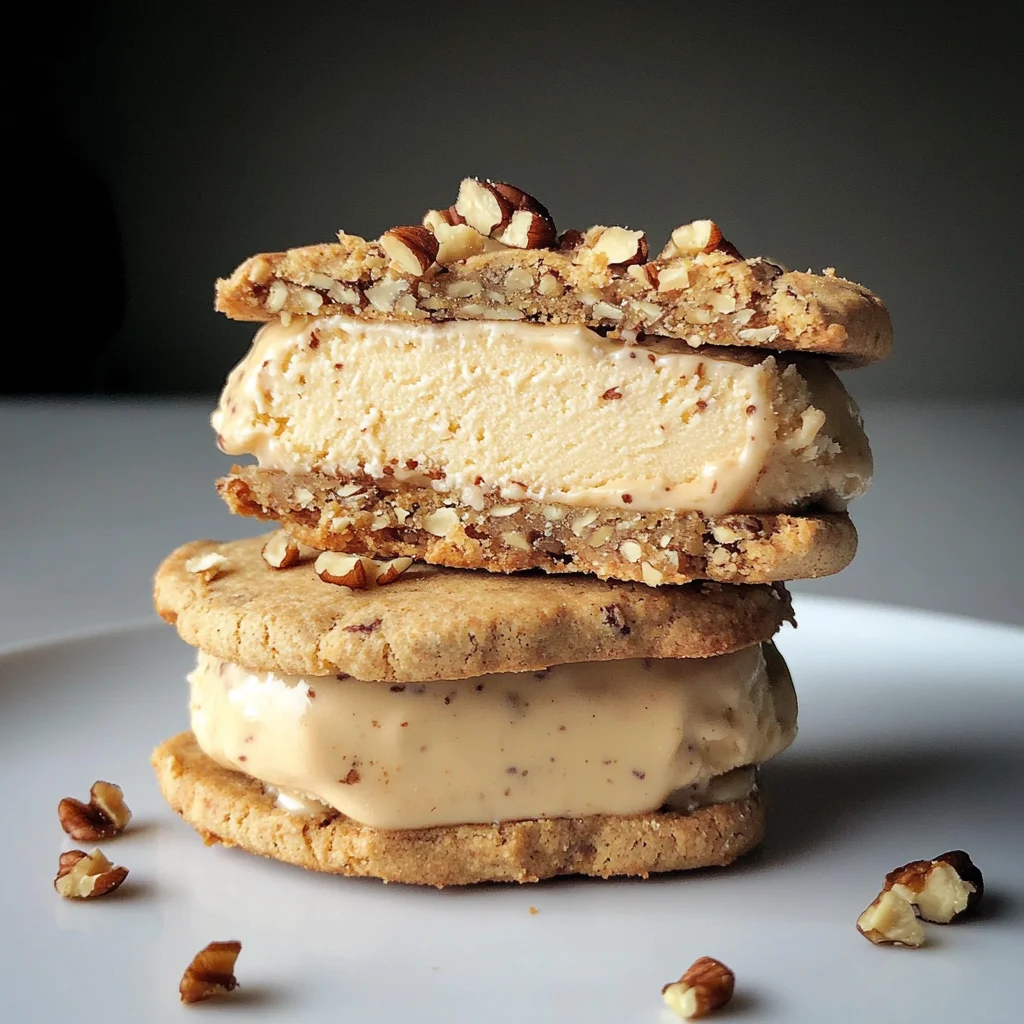 Walnut shortbread dulce de leche ice cream sandwich