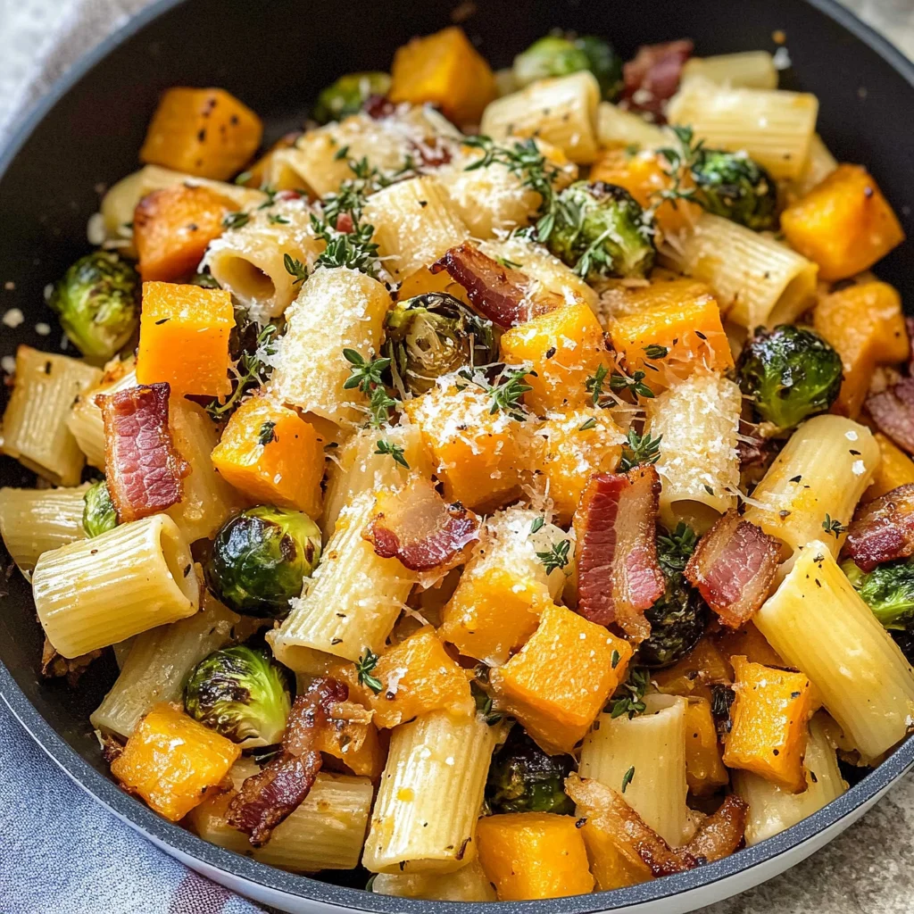 Bacon Brussels Sprouts Butternut Squash Pasta
