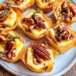 Bourbon Pecan Brie Bites Recipe (Easy Holiday Brie Bites Appetizer)
