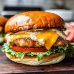 Cheddar Ranch Chicken Burgers