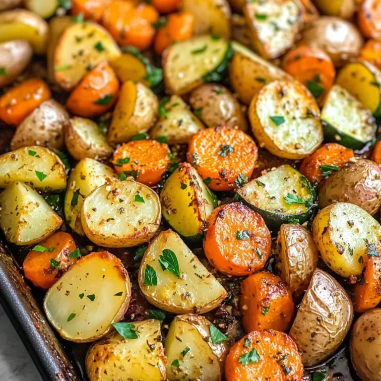 Garlic Herb Roasted Potatoes, Carrots, and Zucchini