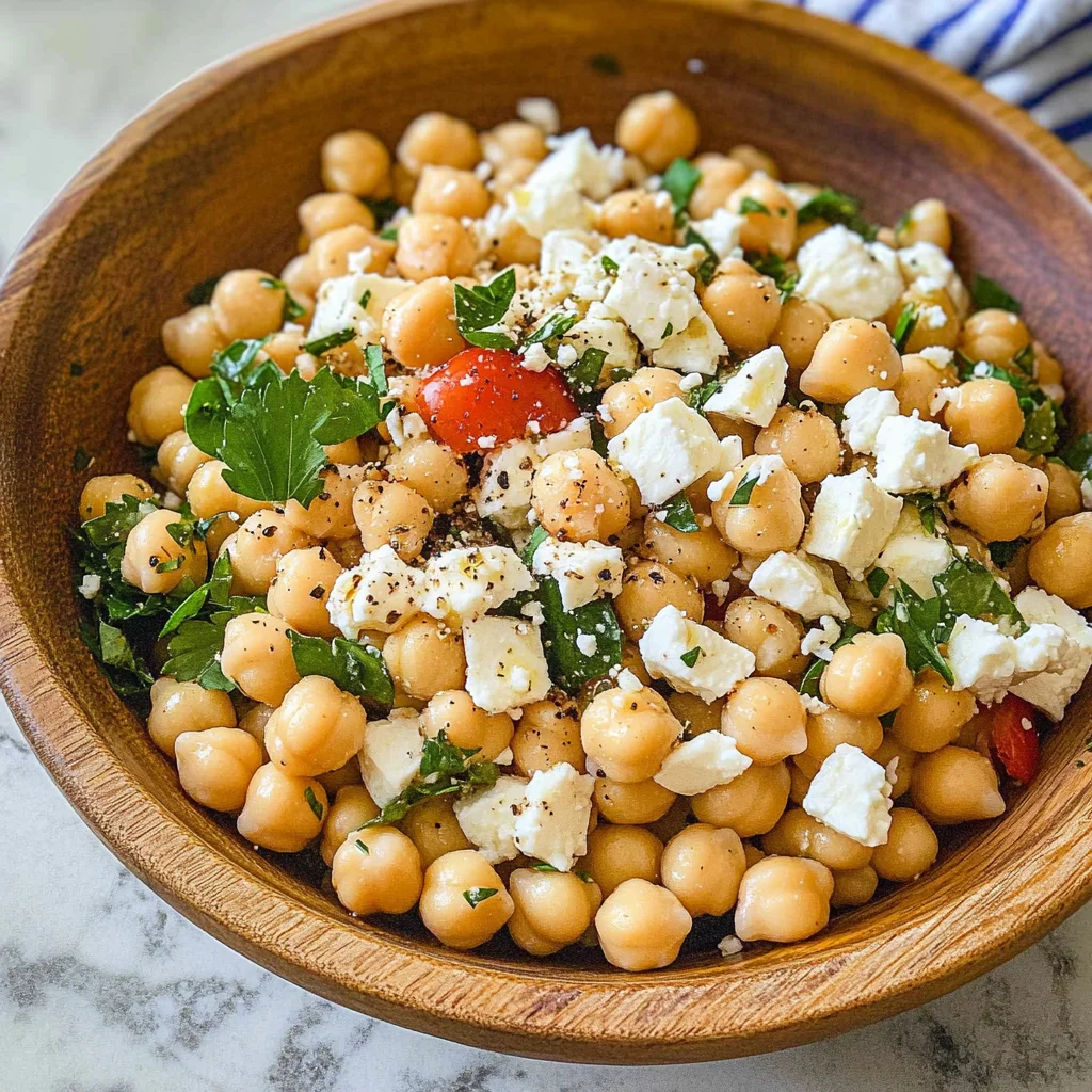 Lemony Chickpea Feta Salad (Gluten Free)