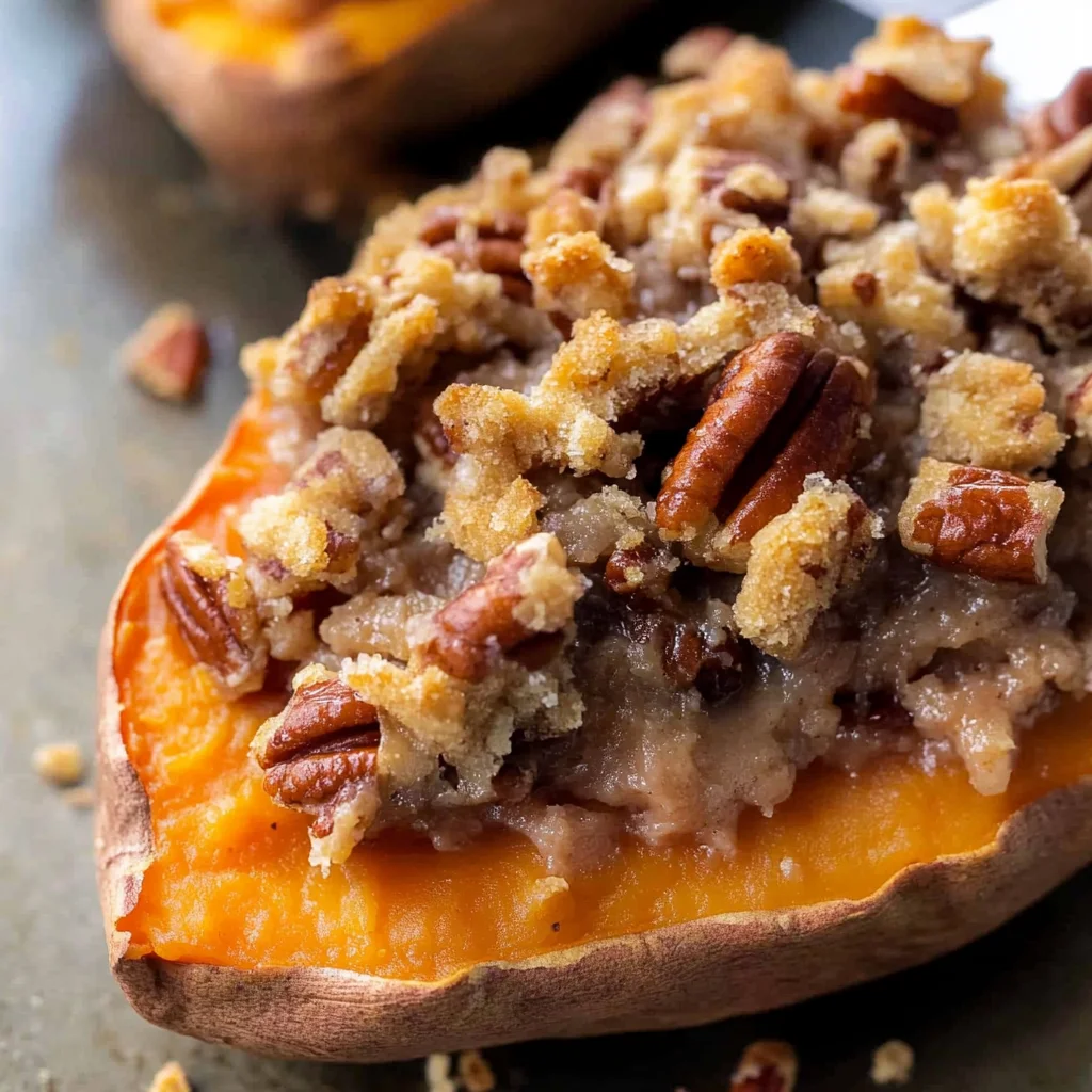 Pecan pie double baked sweet potatoes