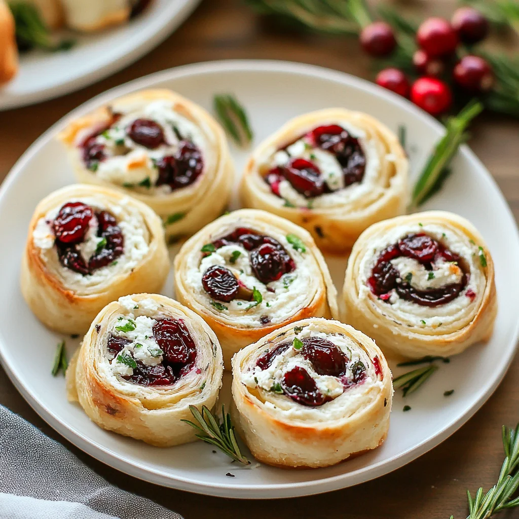 Savory Christmas Cranberry Roll Ups