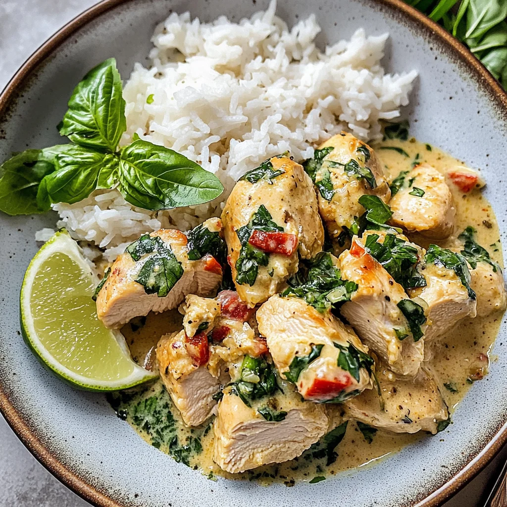 Spiced Coconut Basil Chicken with Rice: A Flavorful Delight