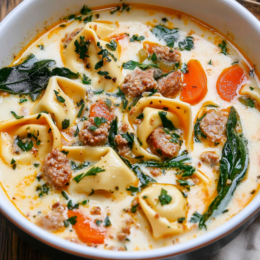Creamy Sausage Tortellini Soup
