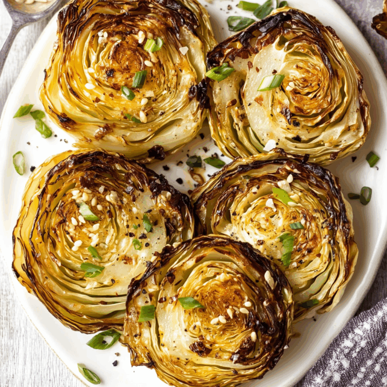 Garlic Butter Roasted Cabbage Steaks
