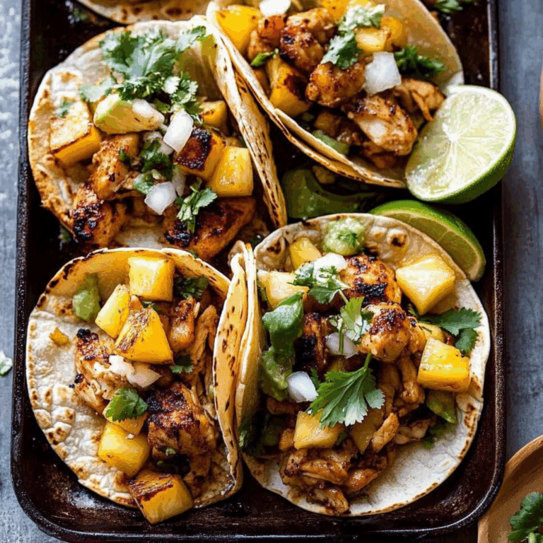 One Pan Chicken & Pineapple Tacos