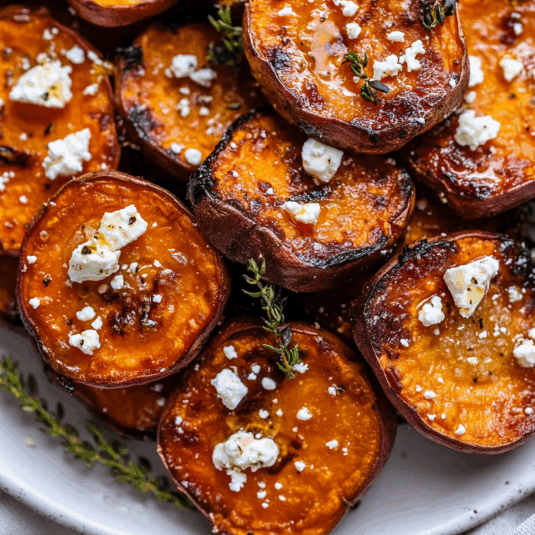 Roasted Sweet Potato Rounds with Honey & Feta