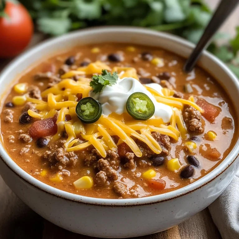 Creamy Cheesy Ground Beef Taco Soup Recipe