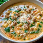 Creamy Parmesan Italian Sausage Ditalini Soup