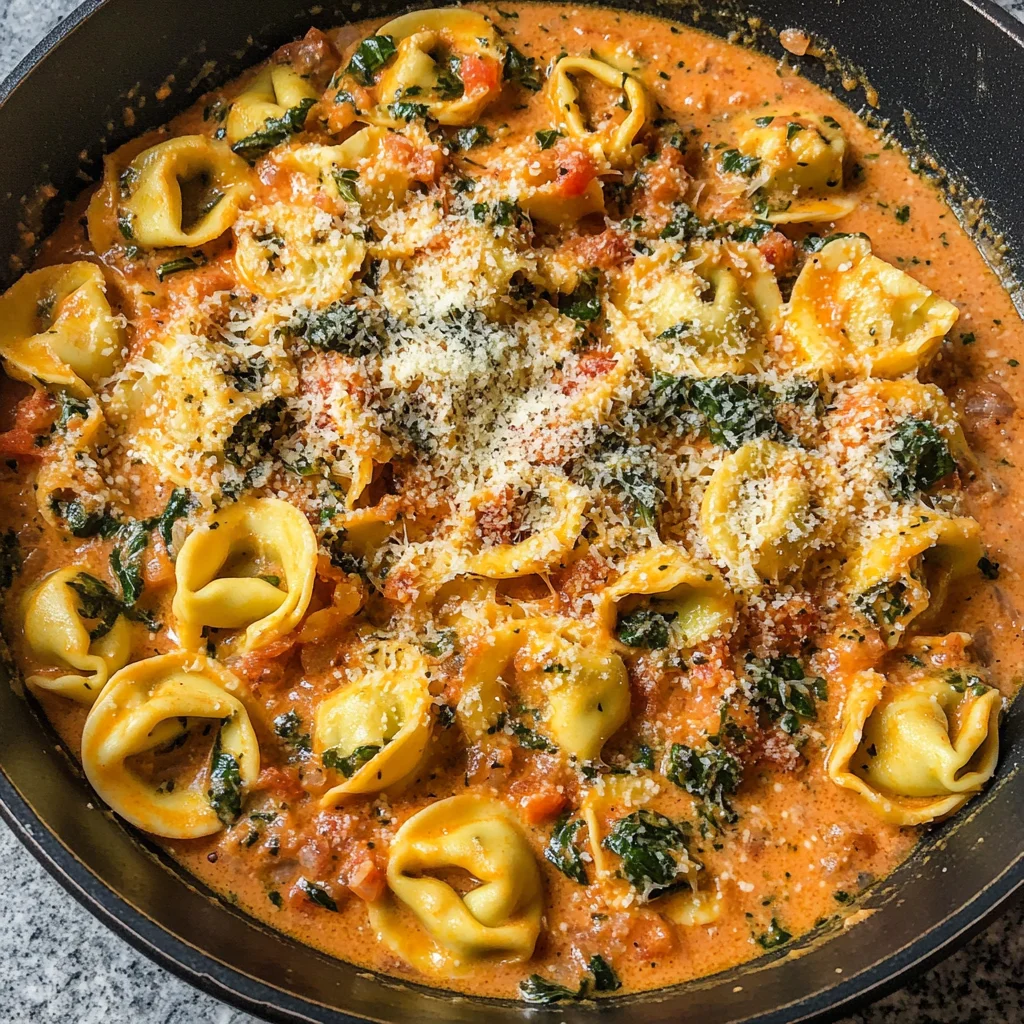 Creamy Spinach Tomato Tortellini Recipe