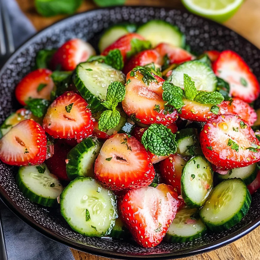Cucumber Strawberry Salad (Just 6 Ingredients)