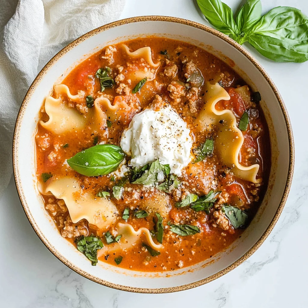 Easy Creamy Lasagna Soup
