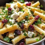 Feta & Cranberry Rigatoni Salad with Lemon Vinaigrette