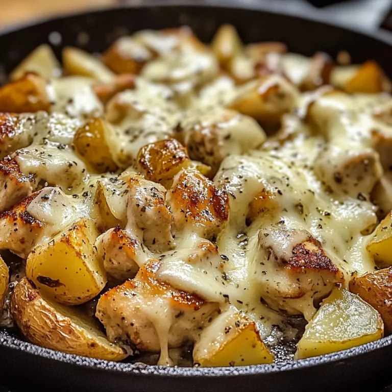 Garlic Parmesan Chicken and Potatoes Skillet