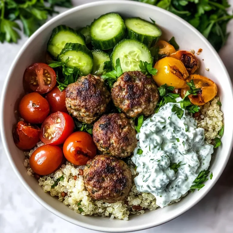 Greek Meatball Bowl