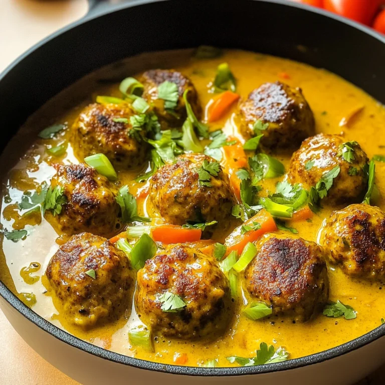 Jerk Meatballs In Coconut Curry Sauce