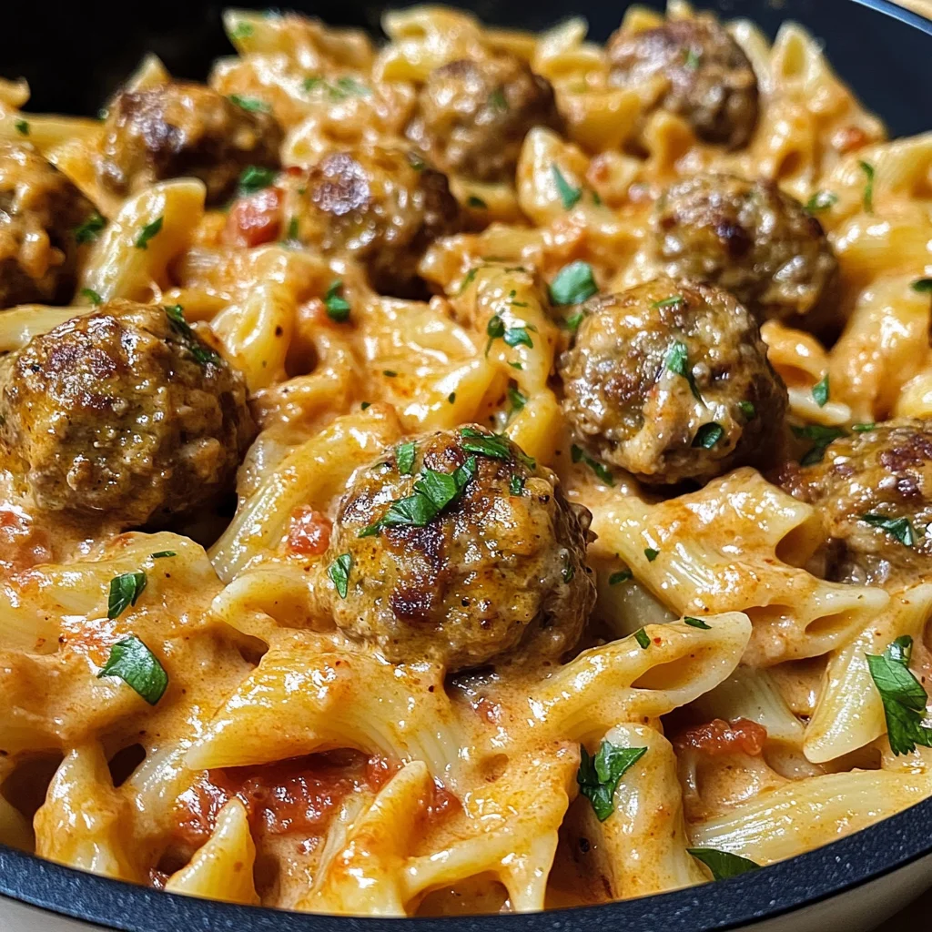 One-Pot Creamy Cajun Meatball Pasta: Easy & Flavorful Recipe