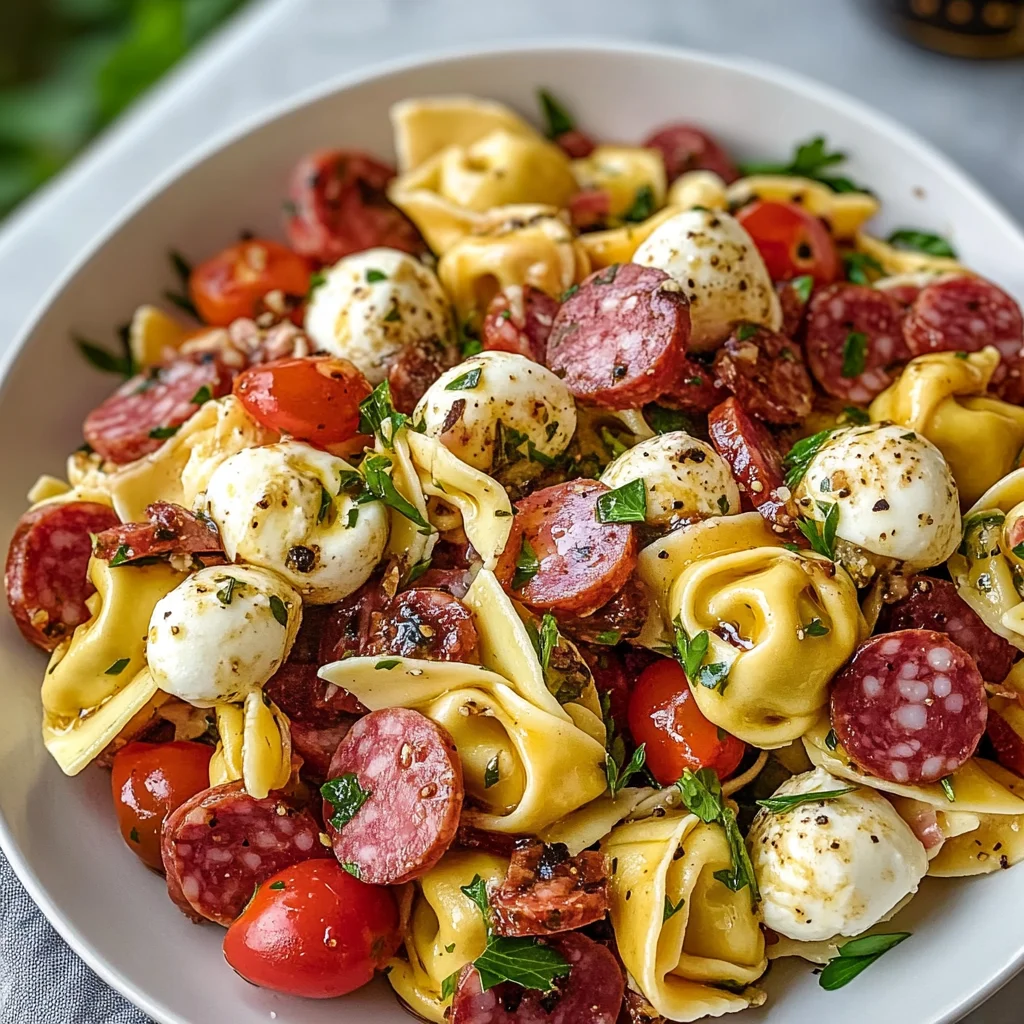 Salami-Mozzarella Tortellini Pasta Salad
