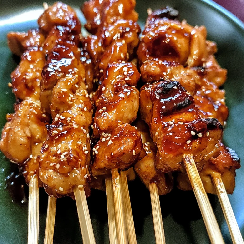 Sticky Bourbon Chicken Skewers