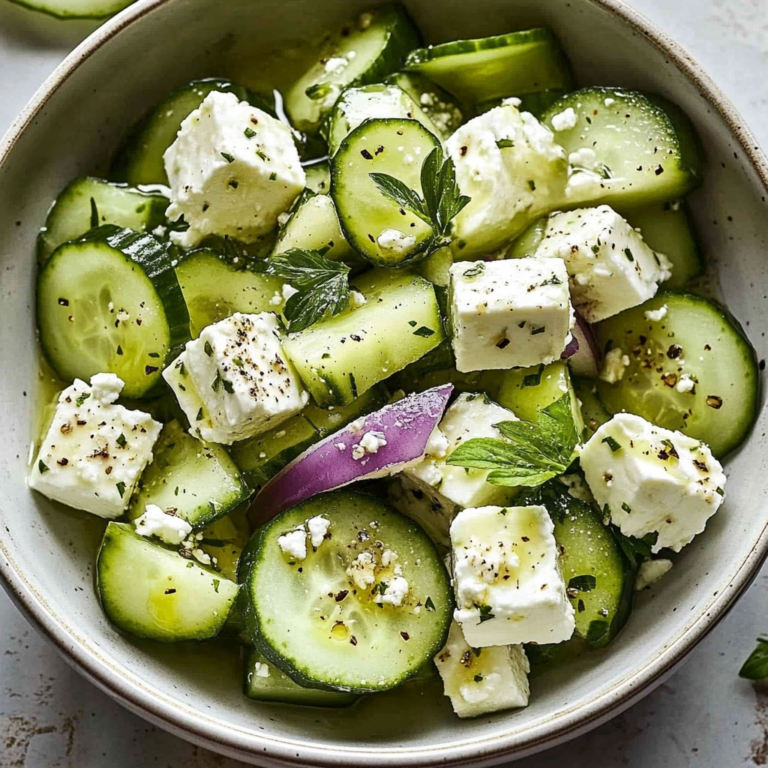 Cucumber Feta Salad with Lemon Greek Vinaigrette
