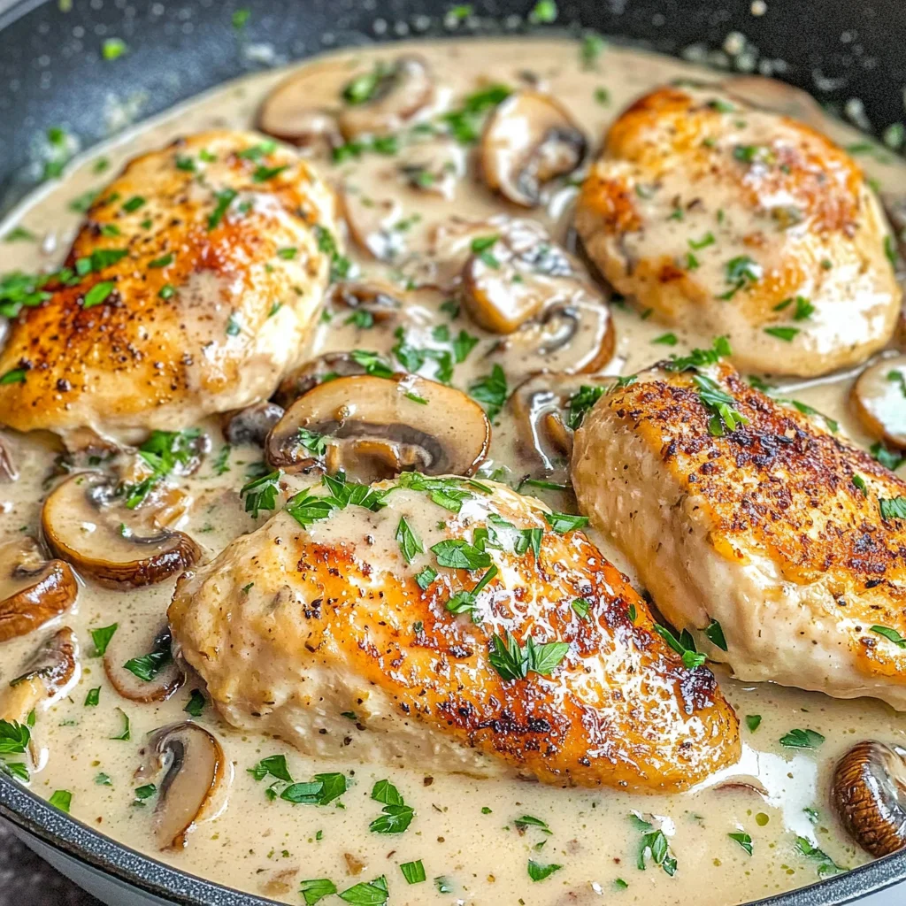 Creamy Garlic Mushroom Chicken