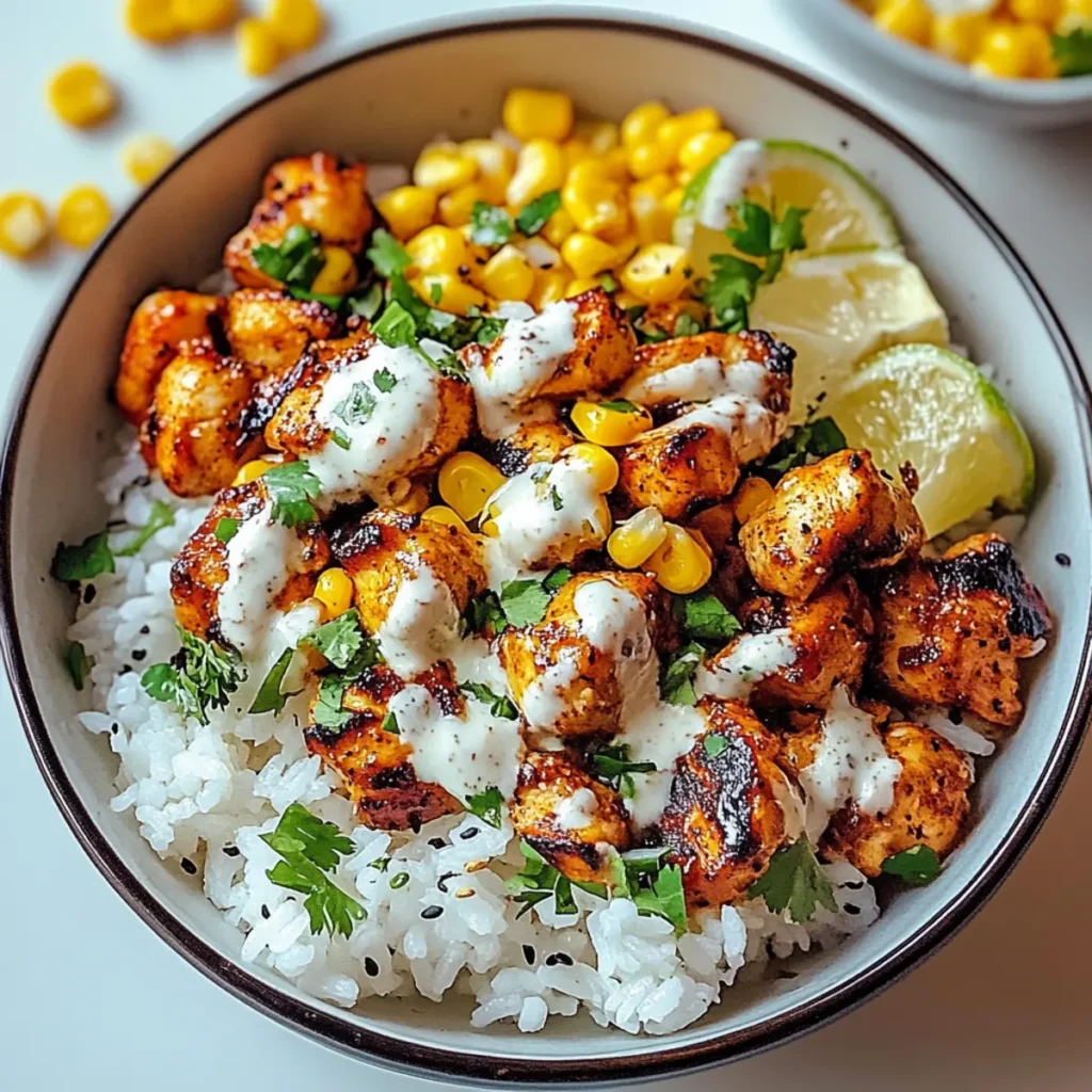 Street Corn Chicken Rice Bowl