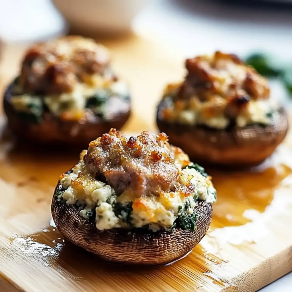 Sausage and Gorgonzola Stuffed Mushrooms