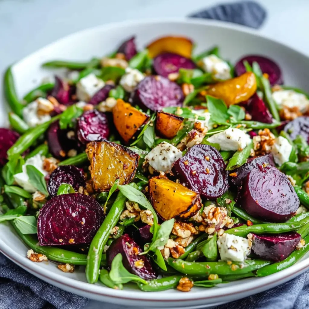 Roasted Beet Green Bean Salad