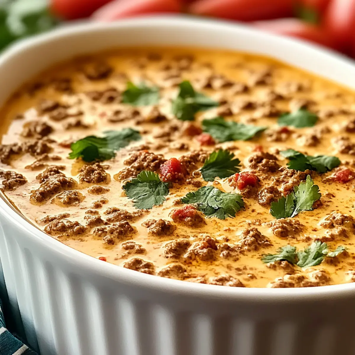 Crockpot Rotel Dip with Ground Beef