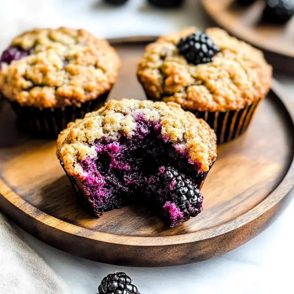 Blackberry Maple Tahini Muffins