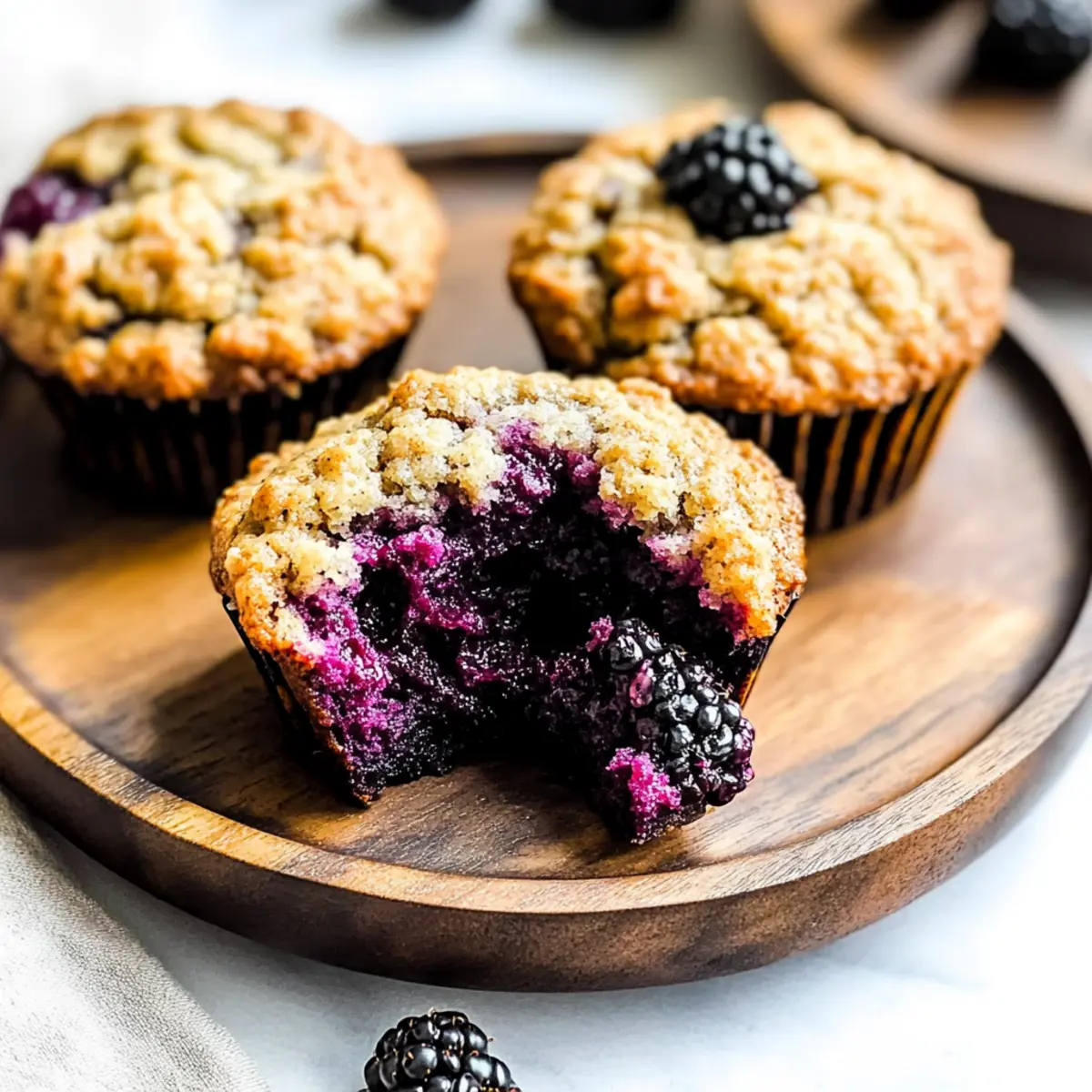 Blackberry Maple Tahini Muffins