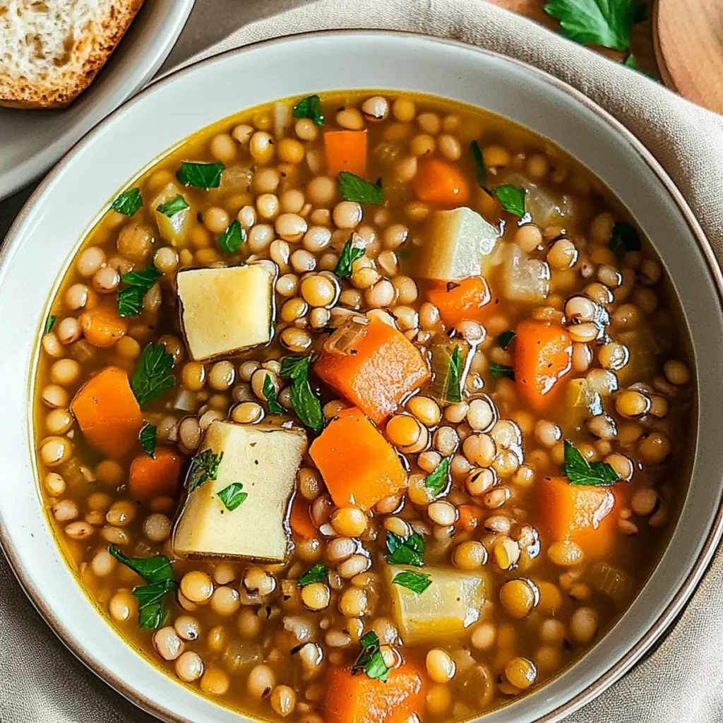 Vegetable Soup with Barley and Lentils