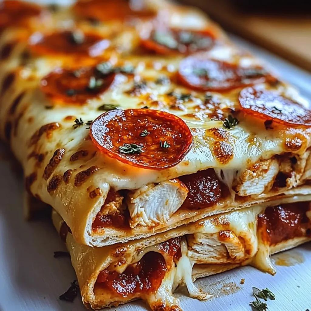 Chicken and Pepperoni Pizza Melts