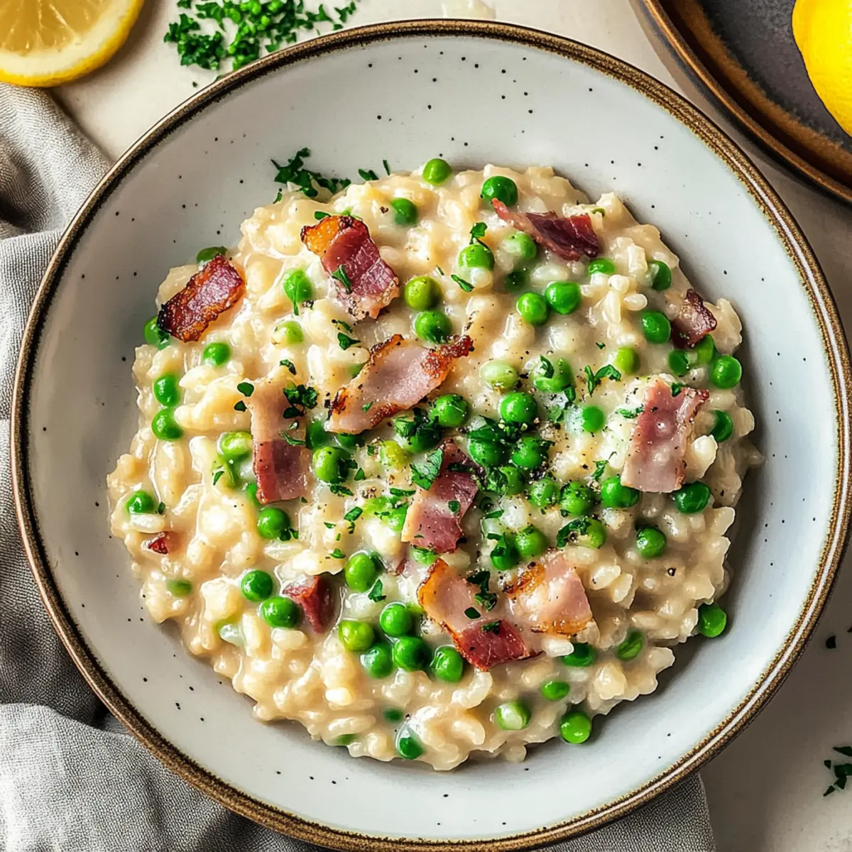 Easy Pea and Bacon Risotto