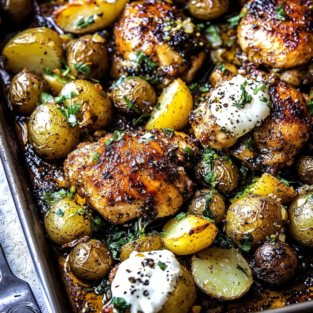 Sheet Pan Lemon Balsamic Chicken and Potatoes